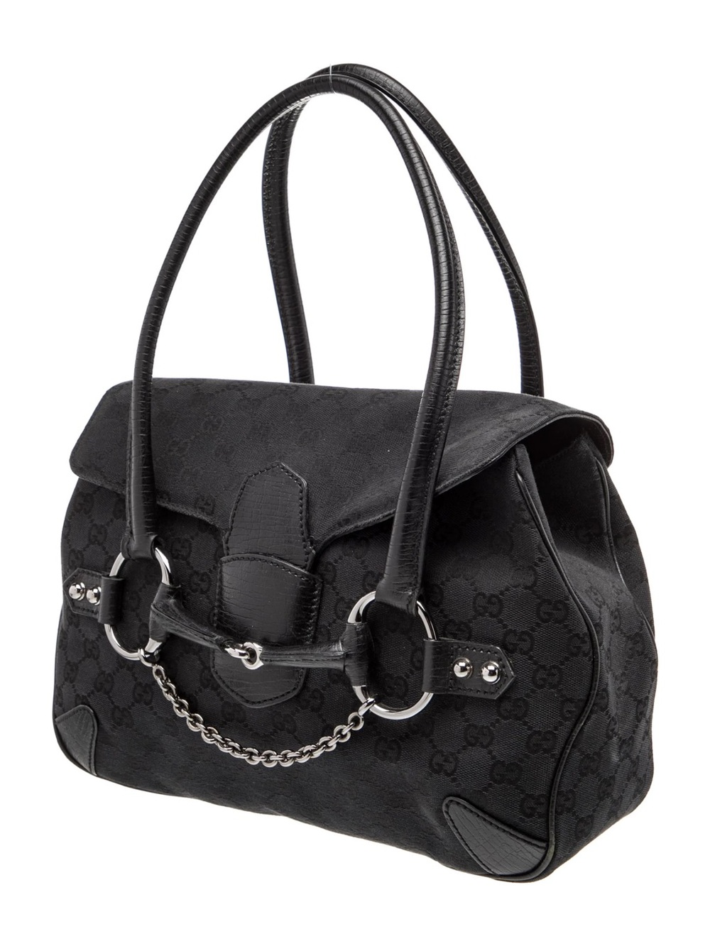 Gucci gg canvas and leather Horsebit shoulder bag